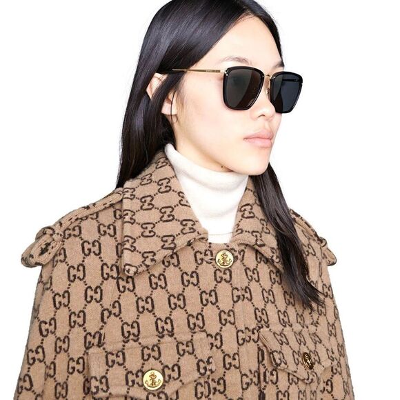 BRAND NEW GUCCI GG0673S 001 Black Gold Grey Sunglasses main image 10